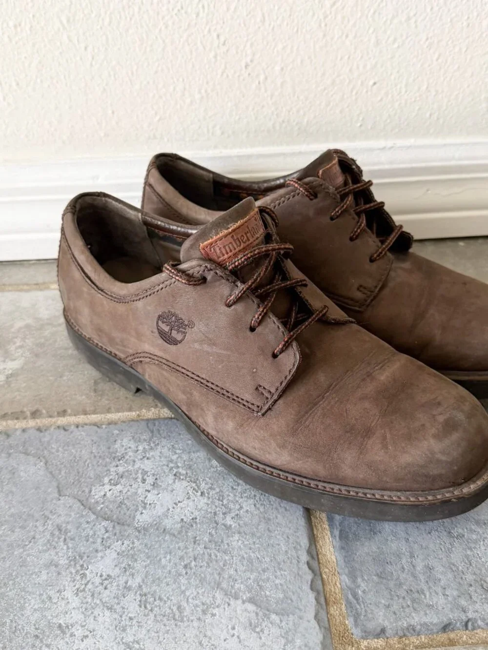 Timberland Men’s Size 10 Brown Leather Oxford Casual Shoes Lace Up